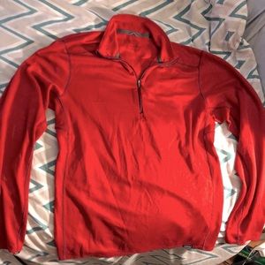 Red capilene waffle mid layer